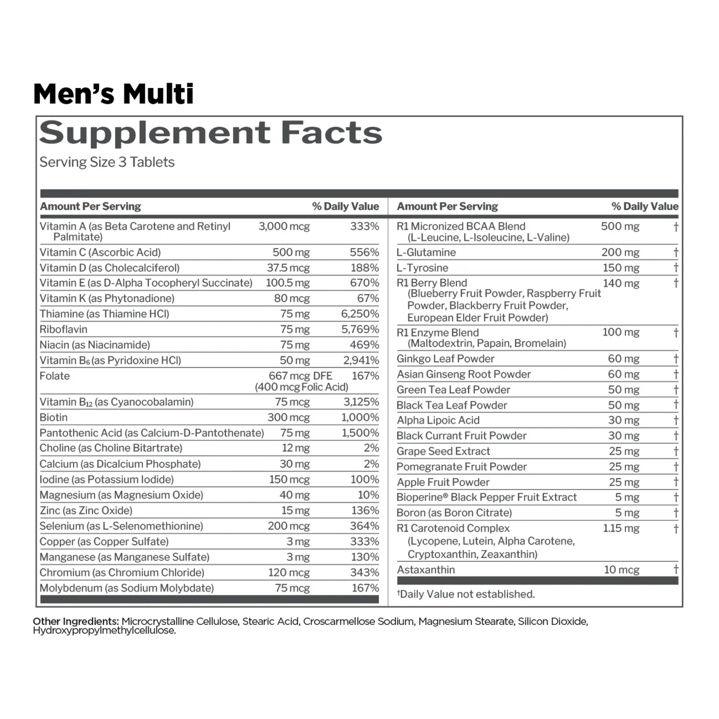 R1 Men's Multi-Vitamin 90 cap